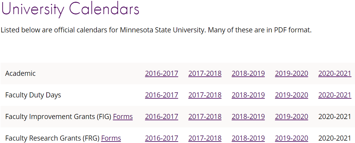Mnsu 2022 Calendar Academic Affairs Calendars | Minnesota State University, Mankato